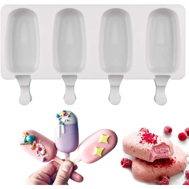 Silicone Popsicle Mold DIY Pop Maker Lolly Tray Frozen Ice Cream Mould+25 sticks